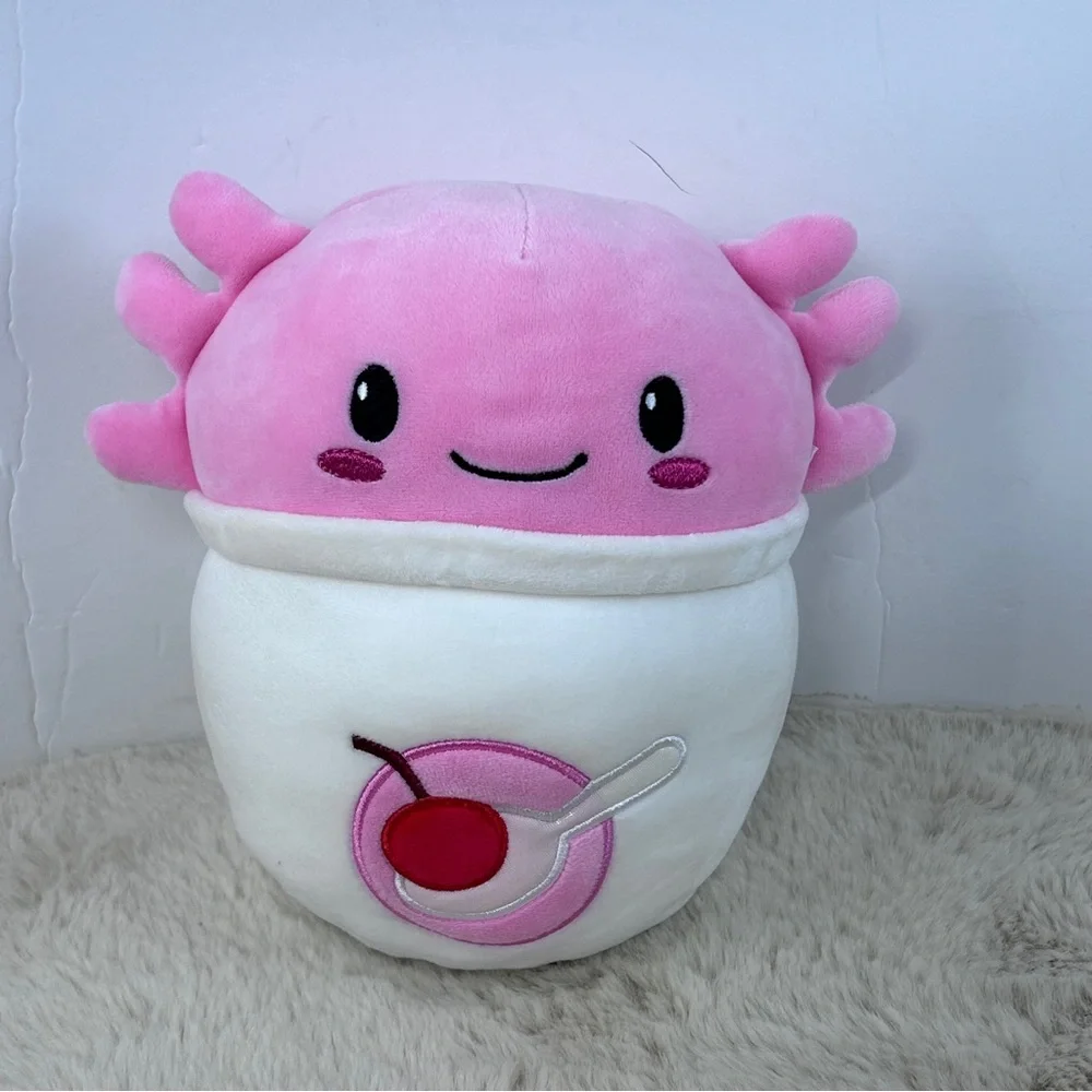 Cute & Cuddly Foodie Axolotl‎ 9” Pink and White Plush Toy